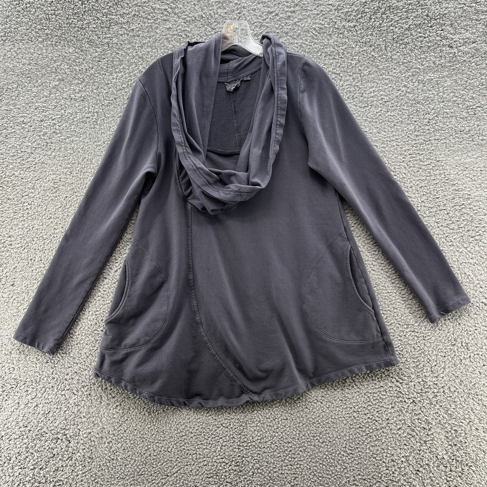 Mary Ellen ME Top Womens Large Gray Funnel Neck Art Lagenlook Tunic Sweatshirt